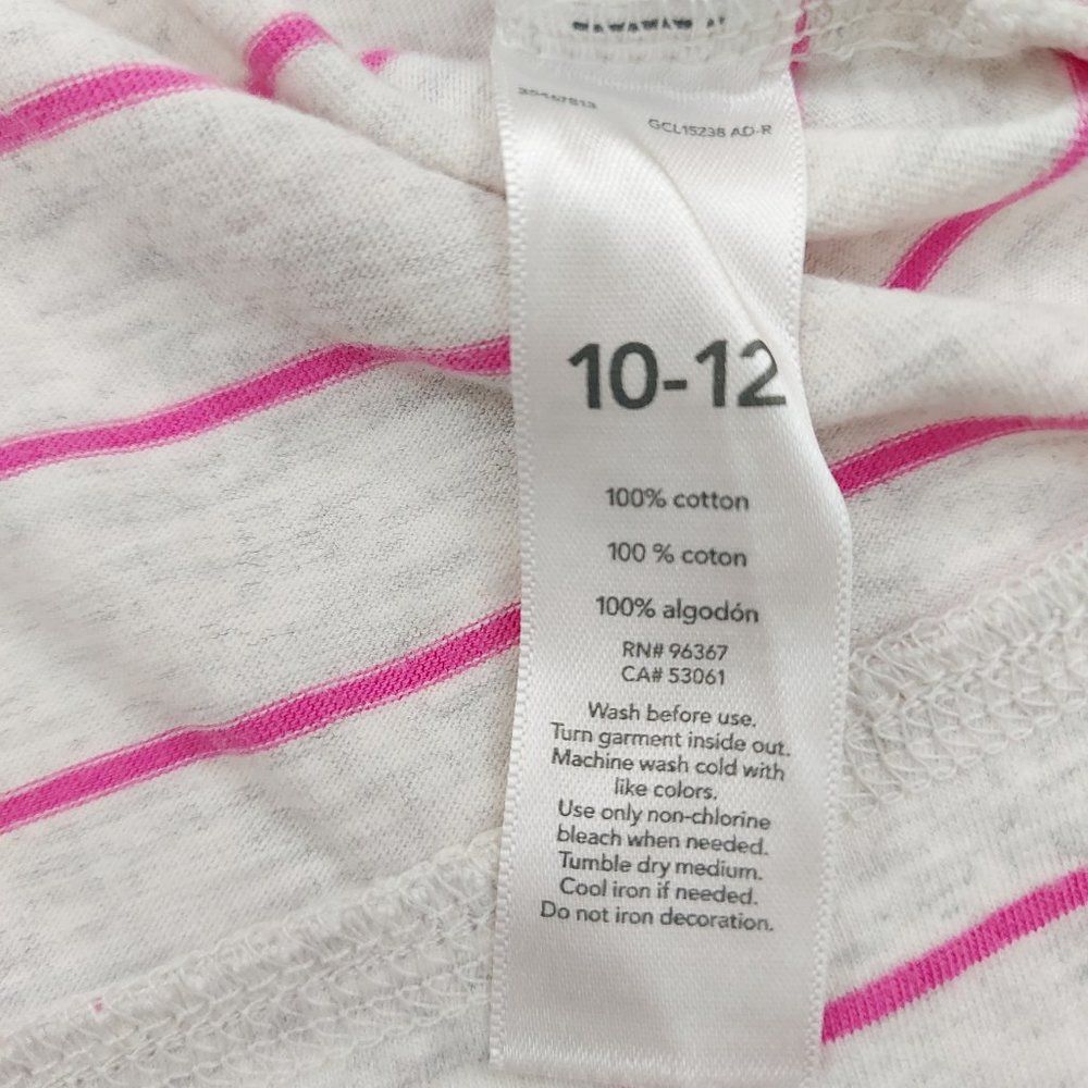 OshKosh B'gosh Girls Tee 10/12 Long Sleeve Striped 100% Cotton - Picture 7 of 8